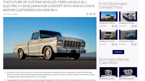 Ford F 100 Eluminator Lights It Up EV Crate Motors Produce 480 HP