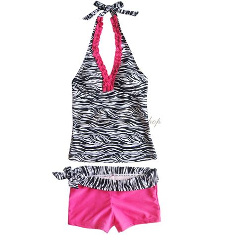 Zebra Girls Two Piece Tankini Swimsuit Swimwear Bathing Suit Swim