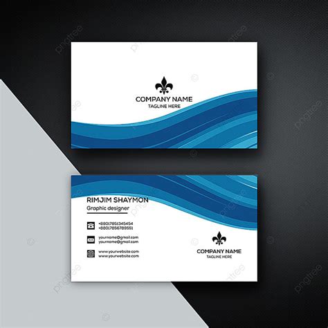 Blue And White Business Card Design Template Download On Pngtree