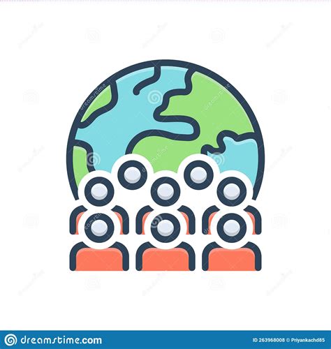 Color Illustration Icon For Majority Many And Mass Stock Illustration