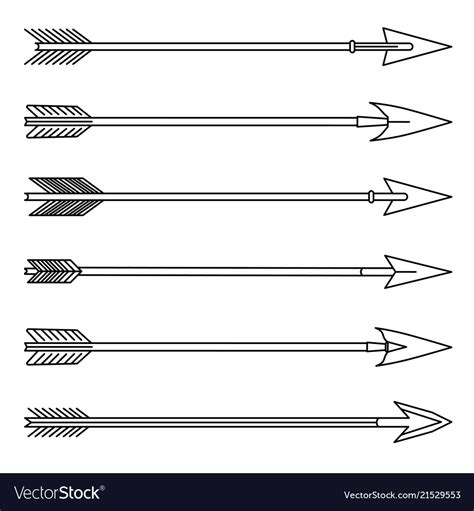 Arrows Outline Set Royalty Free Vector Image Vectorstock