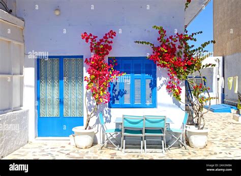 A Typical House In The Traditional Village Of Megalochori In Santorini