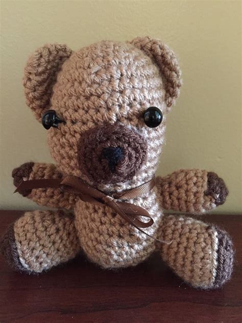 Crocheted Brown Teddy Bear Etsy