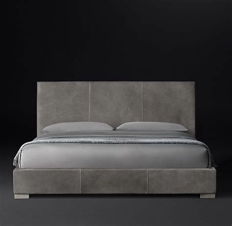 Modena Panel Nontufted Leather Platform Bed Leather Platform Bed