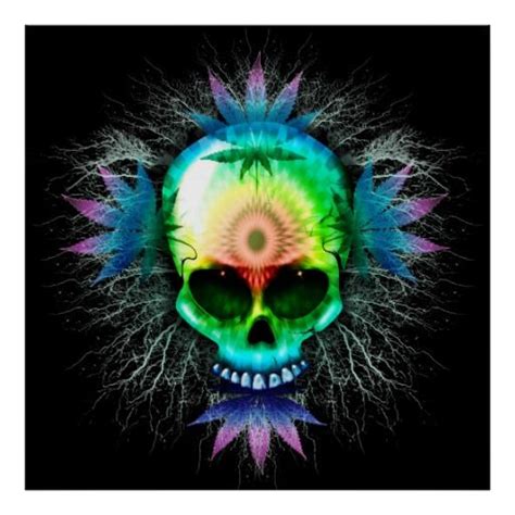 Psychedelic Skull Posters In 2021 Skull Artwork Skull