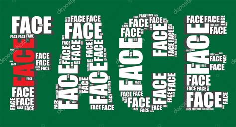 Face Typography 3d Text Word Face Art Vector Illustration Word Cloud