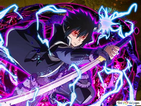 Sasuke Purple Lightning Sasuke Uchiha Lightning Blade Fra Naruto
