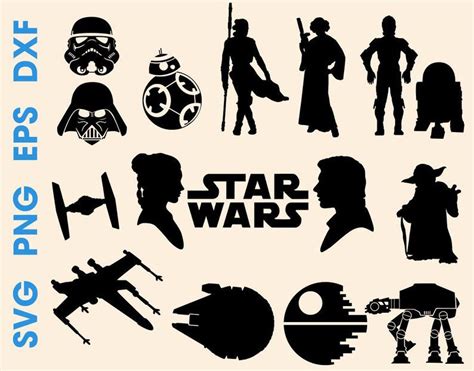 Wars Silhouette Svg Star Silhouette Files Svg Eps Dxf Cuttable Etsy