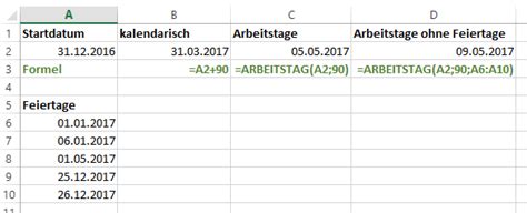 Außerdem lassen sich eigene listen erstellen. Excel: Datum plus Arbeitstage oder Kalendertage rechnen ...