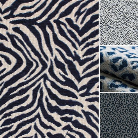 Navy Blue Animal Upholstery Fabric For Furniture Exotic Etsy