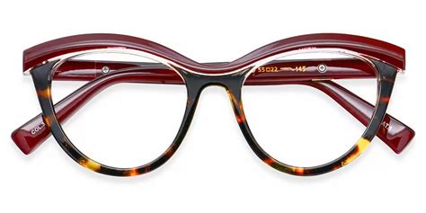 97565 cat eye red eyeglasses frames leoptique