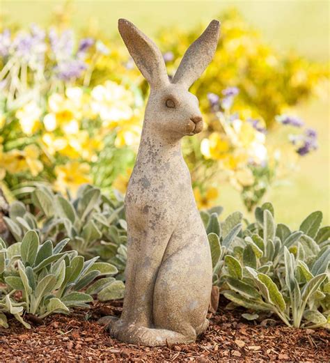 Tall Sitting Bunny Sculpture Statues And Sculptures Garden Art Wind