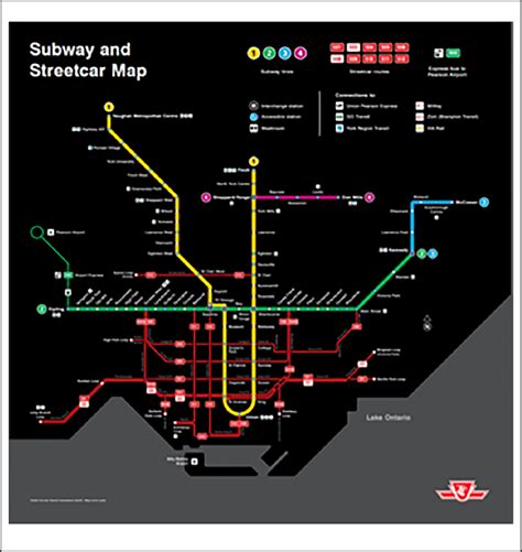 Toronto Transit Commission Ttc Subway And Streetcar System Map 13