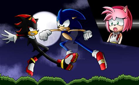 Sonic Vs Shadow By Adrikoneko Mizuiro On Deviantart