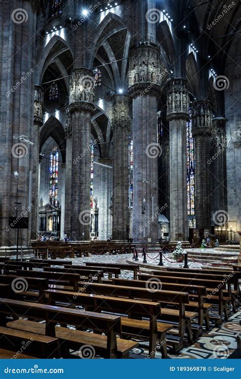 Interior Of Large Milan Cathedral Or Duomo Di Milano It Is Great