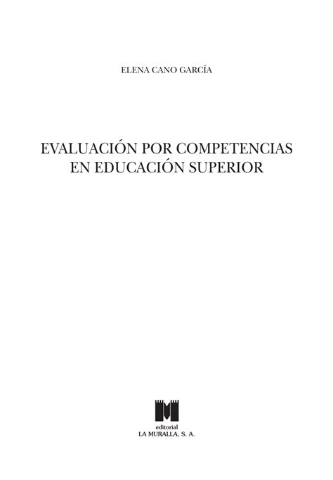 Pdf Evaluación Por Competencias En Educación Superior
