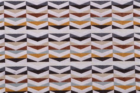 4 Yards Mod Chevron Woven Chenille Upholstery Fabric In Harbor