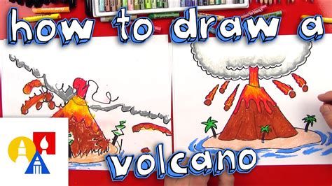 How To Draw A Volcano Youtube