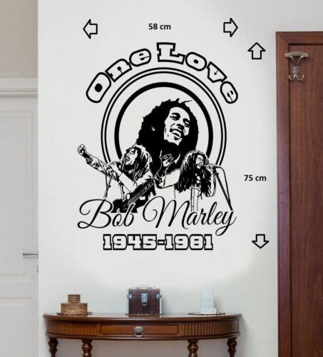 Bob Marley One Love Reggae Mural Wall Art Stickerdecal 3287390277251