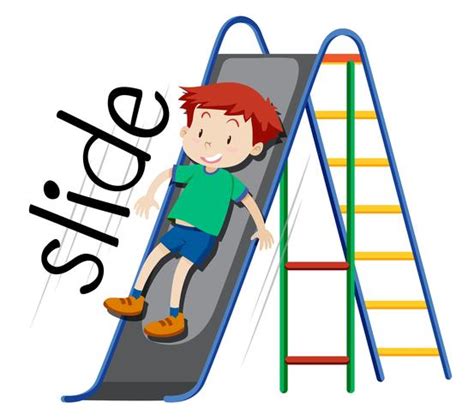 Boy Playing On Slide 455797 Vector Art At Vecteezy