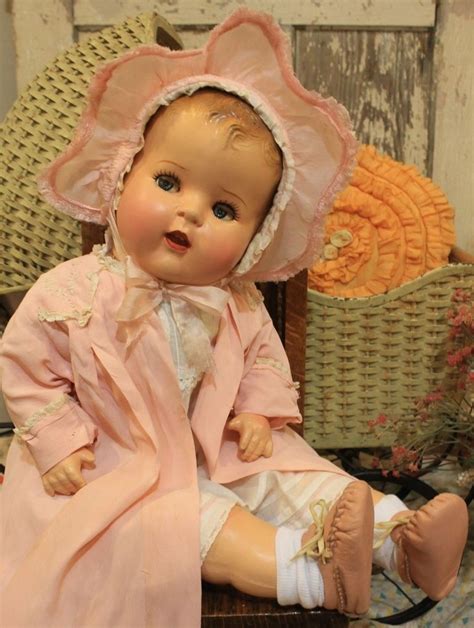 Antique Leather Body Doll Composition Head Baby Girl Early 1900s Pink