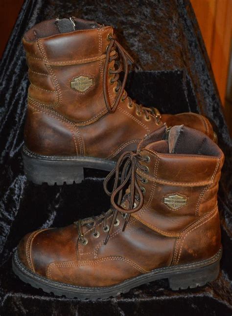 These harley davidson boots are available in high and low tops that have a sock lining to cushion your steps. MEN'S HARLEY-DAVIDSON BROWN LEATHER MOTORCYCLES ZIP/LACE ...