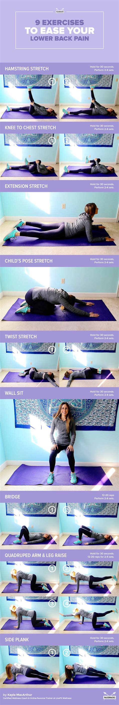 9 Exercises To Ease Your Lower Back Pain Fitness Workouts Yoga Fitness