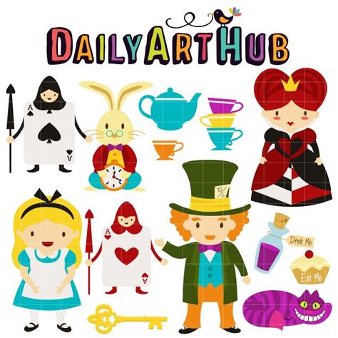 Alice In Wonderland Clip Art Set Daily Art Hub Free Clip Art Everyday