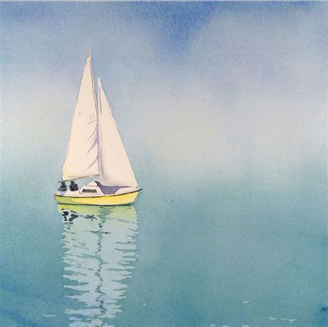 Nautical Decor Sailboat Decor Print Blue Painting Sailing Etsy
