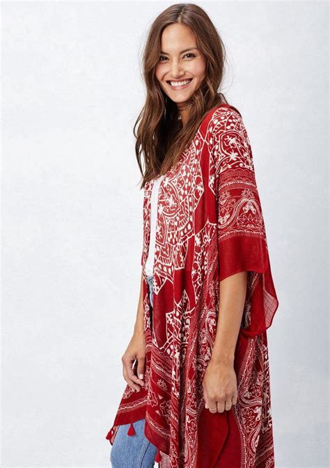 Summer Kimonos Beach Cover Ups Lovestitch Flattering Boho Kimonos