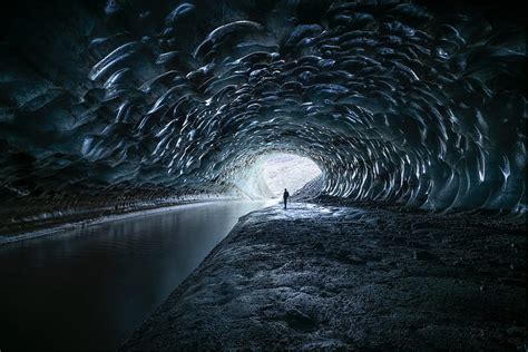 Silhouette Cave Ice River Tunnel Hd Wallpaper Peakpx