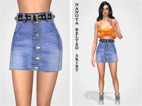 Nanoya Belted Skirt The Sims 4 Download Simsdomination Sims 4