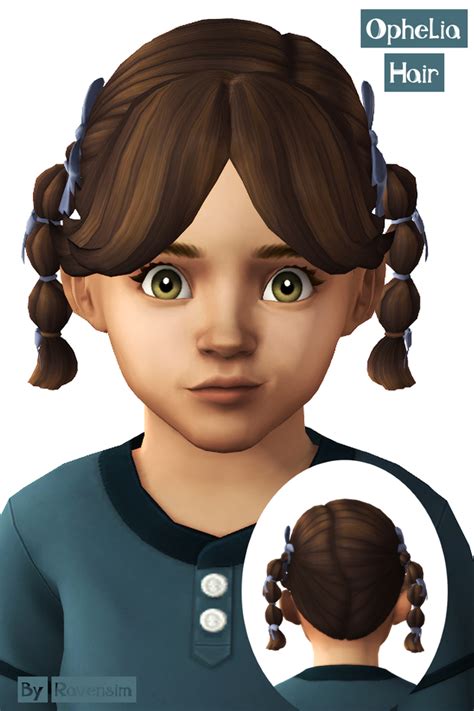 Hello ☀ Ophelia Hair Ravensim On Patreon In 2023 Sims Toddler Cc