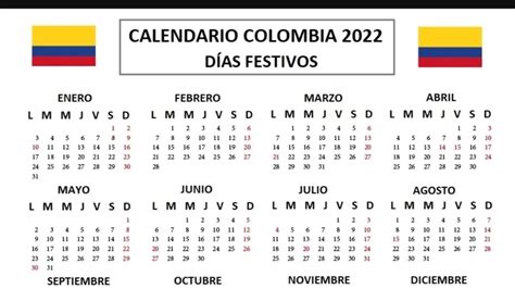 Dias Festivos Octubre 2022 Colombia