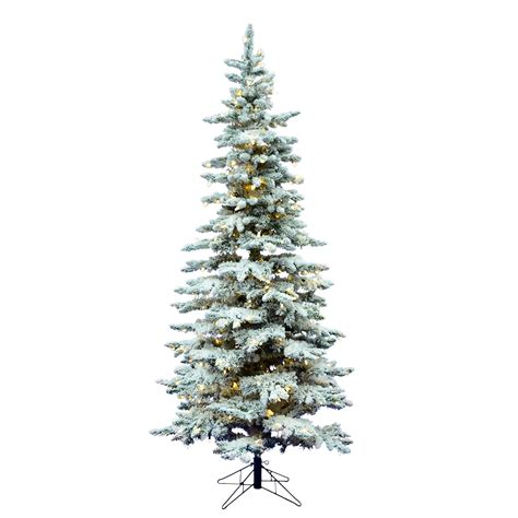 Vickerman 75 Artificial Prelit Flocked Utica Fir Christmas Tree With