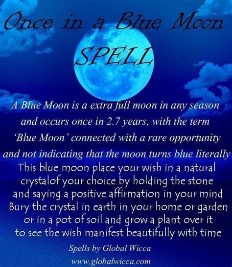 Blue Moon Spell Moon Spells Blue Moon Rituals Blue Moon