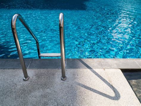Metal Stairs Into A Swimmingpool Stock Photo Image Of Stairs