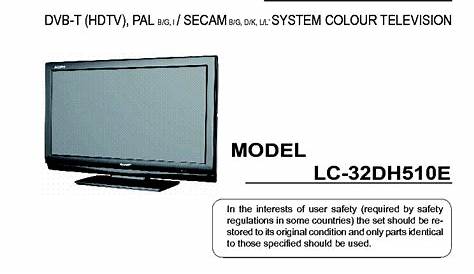 SHARP LC-32DH510E LCD TV Service Manual download, schematics, eeprom