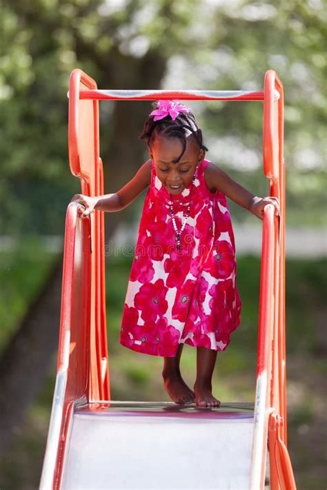 Cute African American Little Girl At Playground Stock Photo Image Of