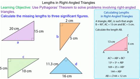What are the measures of the angles in triangle abc? Lengths in Right-Angled Triangles | Common core math ...