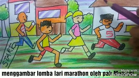 Cara Menggambar Dan Mewarnai Tema Lomba Lari Dan Kemerdekaan 17 Agustus