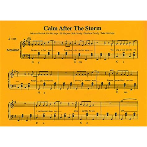 Here in the g calm after the storm. Calm After The Storm - The Common Linnets