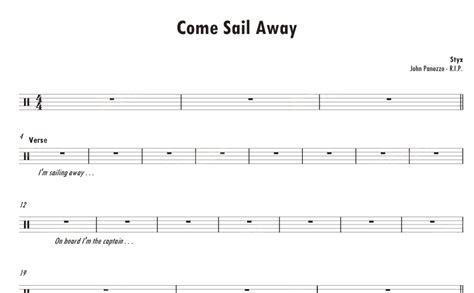 Styx《come Sail Away》鼓谱架子鼓谱 打谱啦