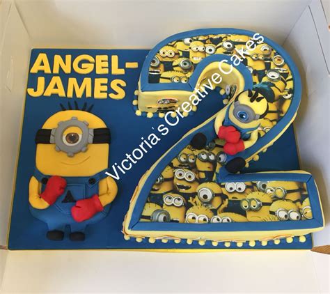 Minion Number 2 Birthday Cake With A Boxing Minion 2 Birthday Cake