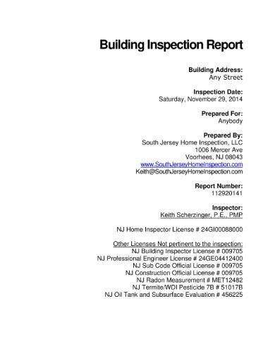 Building Inspection Report 10 Examples Format Pdf Examples