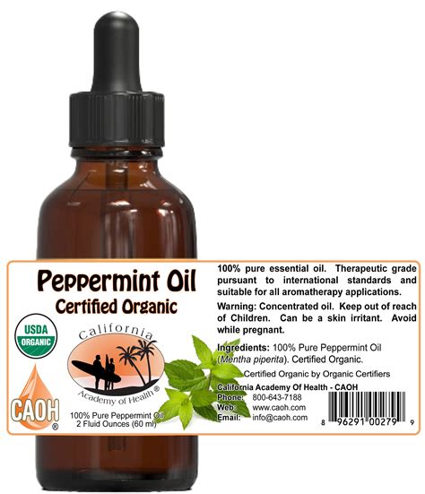 Pure Organic Peppermint Oil 2 Oz R00279