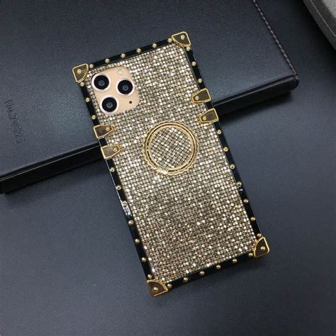 Luxury Vintage Bling Glitter Square Case For Iphone 11 7 8 Etsy