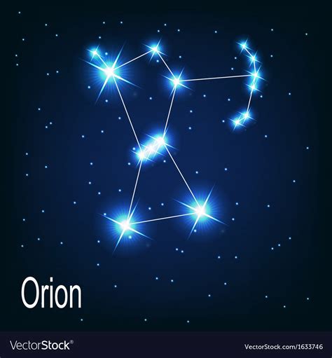 The Constellation Orion Star In The Night Sky Vector Image