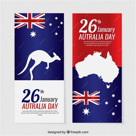 Premium Vector Australia Day Banners With Silhouettes