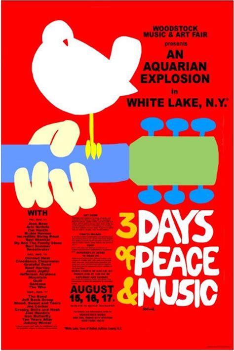 Cartel Del Concierto De Woodstock Hab A Restaurado Etsy